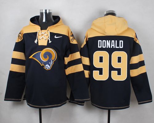 Nike Rams #99 Aaron Donald Navy Blue Player Pullover NFL Hoodie
